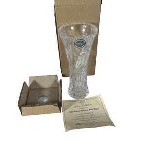 Vintage Lenox Crystal Star 6″ Vase Czech Republic – Sticker & COA Elegant Bud Va